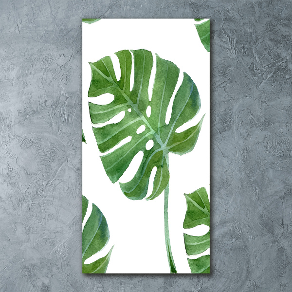 Quadro in vetro acrilico verticale Monstera