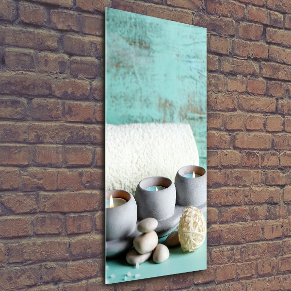 Quadro stampa su vetro acrilico verticale Candele