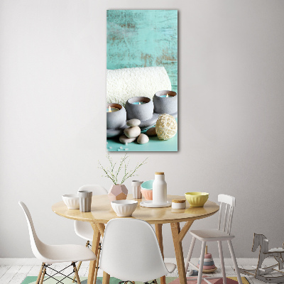 Quadro stampa su vetro acrilico verticale Candele