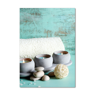 Quadro stampa su vetro acrilico verticale Candele