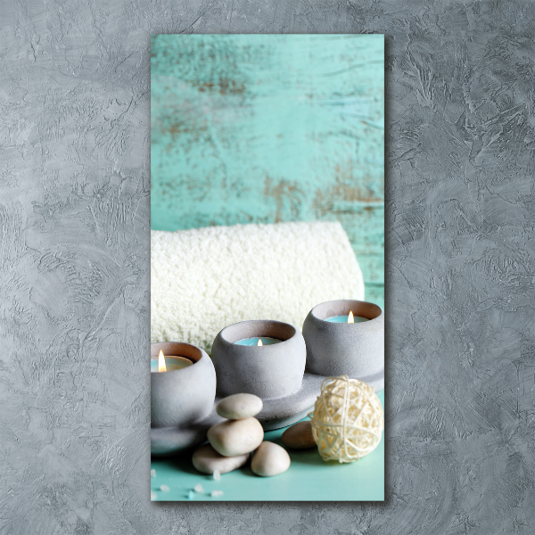 Quadro stampa su vetro acrilico verticale Candele