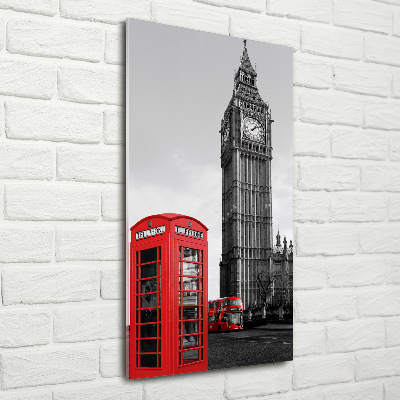 Quadro in vetro acrilico verticale Big Ben di Londra