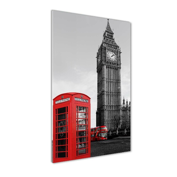 Quadro in vetro acrilico verticale Big Ben di Londra