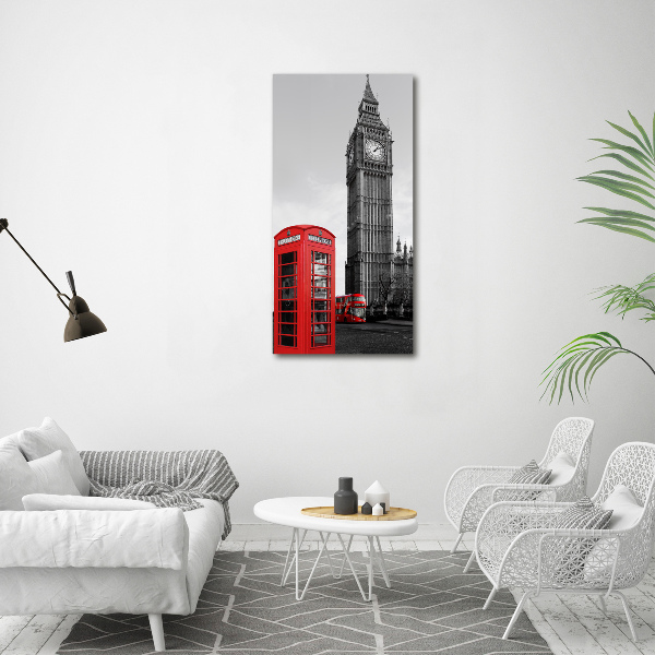 Quadro in vetro acrilico verticale Big Ben di Londra