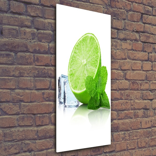 Quadro acrilico verticale Lime e ghiaccio