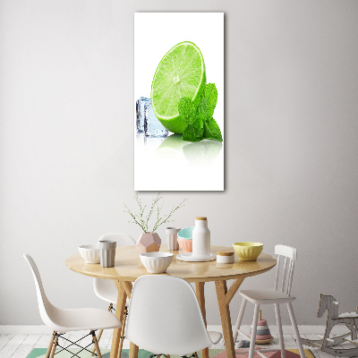 Quadro acrilico verticale Lime e ghiaccio