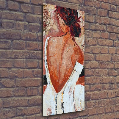 Quadro stampa su vetro acrilico verticale Donna