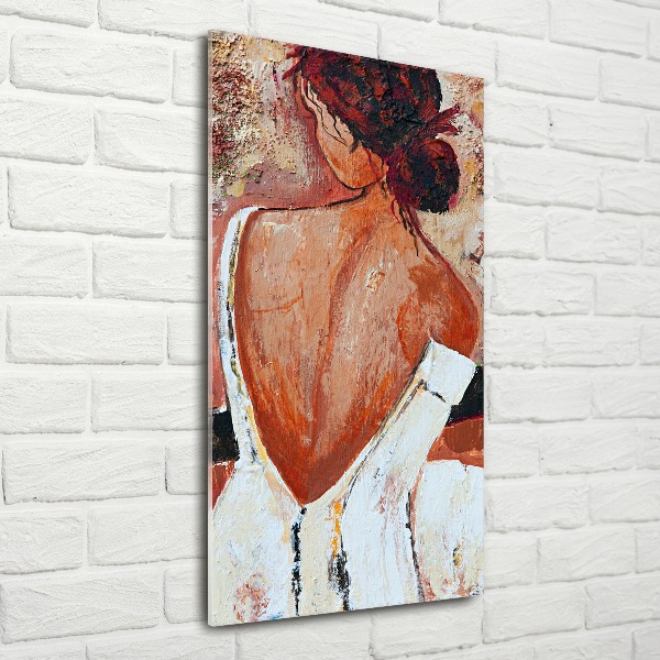 Quadro stampa su vetro acrilico verticale Donna