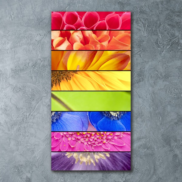Quadro acrilico verticale Fiori colorati