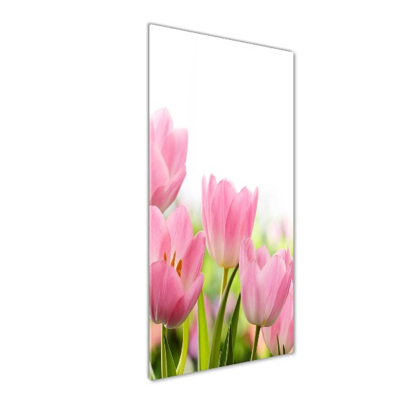 Quadro vetro acrilico verticale Giardino rosa