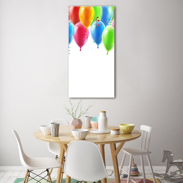 Quadro vetro acrilico verticale Palloncini colorati