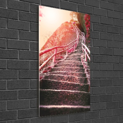 Quadro in vetro acrilico verticale Scale in montagna