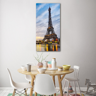 Quadro stampa su vetro acrilico verticale Torre Eiffel Parigi