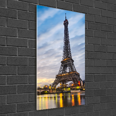 Quadro stampa su vetro acrilico verticale Torre Eiffel Parigi