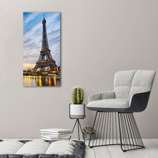 Quadro stampa su vetro acrilico verticale Torre Eiffel Parigi