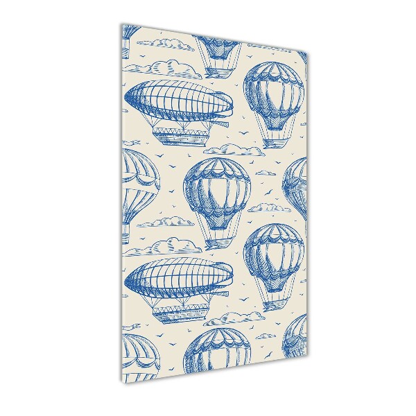Quadro acrilico verticale Dirigibili e mongolfiere