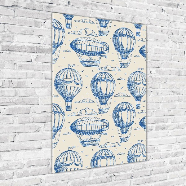 Quadro acrilico verticale Dirigibili e mongolfiere