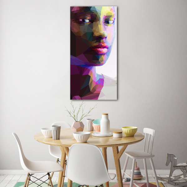 Quadro vetro acrilico verticale Donna astratta