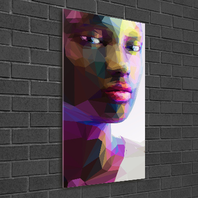 Quadro vetro acrilico verticale Donna astratta