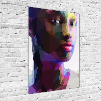 Quadro vetro acrilico verticale Donna astratta