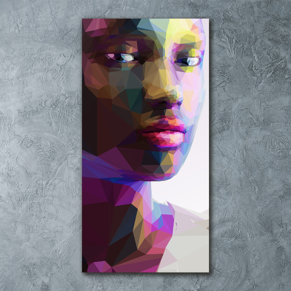 Quadro vetro acrilico verticale Donna astratta
