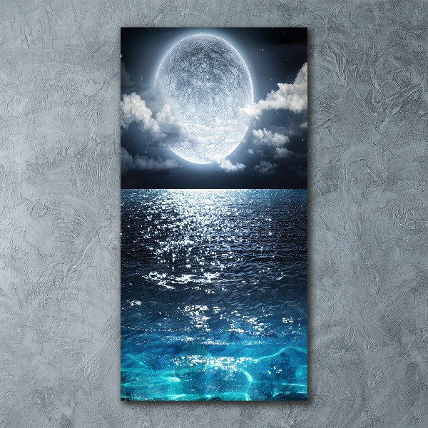 Quadro stampa su vetro acrilico verticale Luna piena