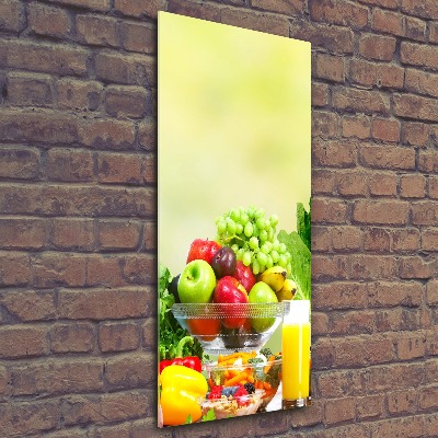 Quadro acrilico verticale Verdura e frutta