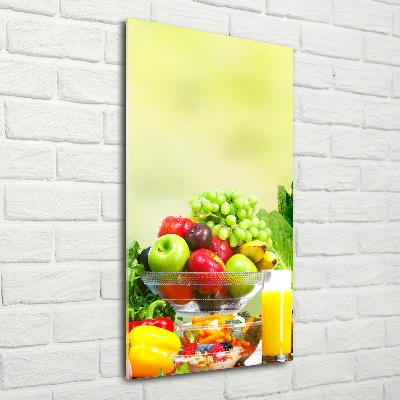 Quadro acrilico verticale Verdura e frutta