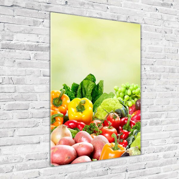 Quadro acrilico verticale Verdura e frutta