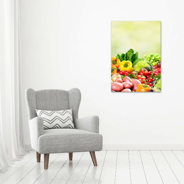 Quadro acrilico verticale Verdura e frutta