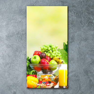 Quadro acrilico verticale Verdura e frutta