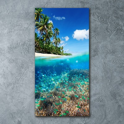 Quadro in vetro acrilico verticale Barriera corallina
