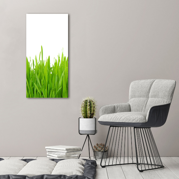 Quadro in vetro acrilico verticale Erba verde