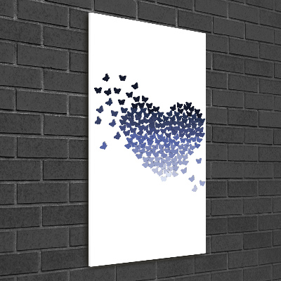 Quadro vetro acrilico verticale Cuore di farfalle