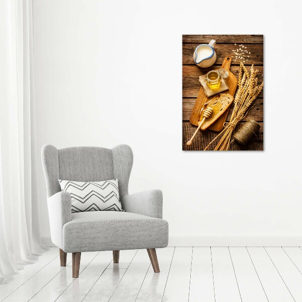 Quadro in vetro acrilico verticale Colazione