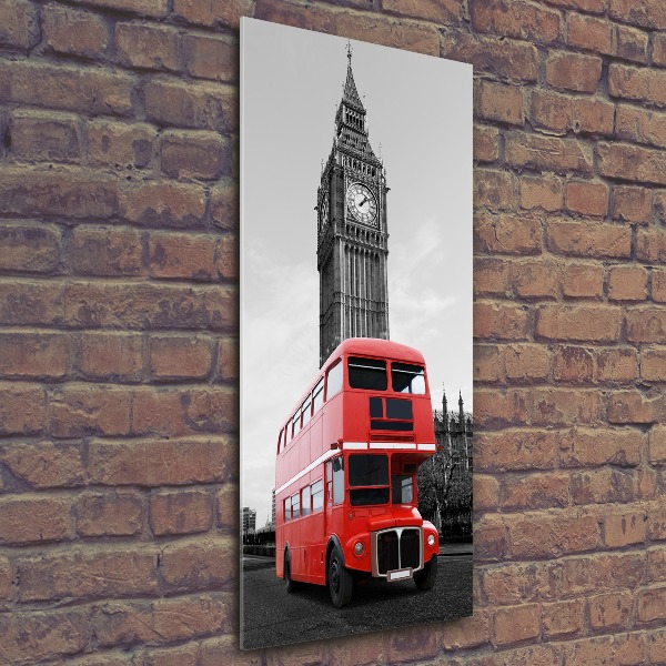 Quadro in vetro acrilico verticale Autobus di Londra