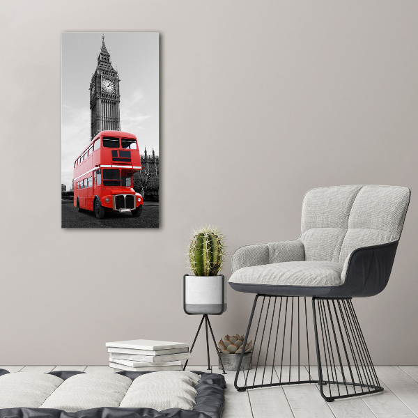 Quadro in vetro acrilico verticale Autobus di Londra