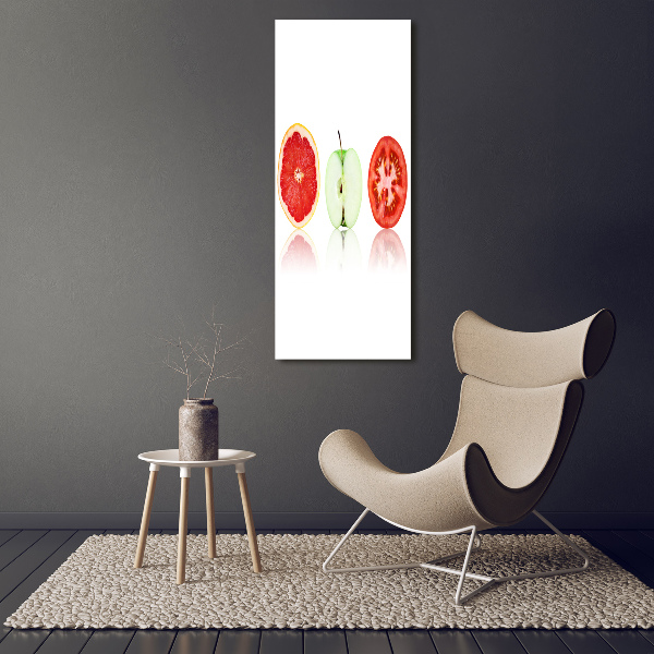 Quadro acrilico verticale Frutta e verdura