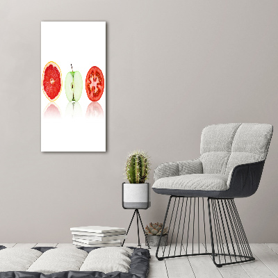 Quadro acrilico verticale Frutta e verdura