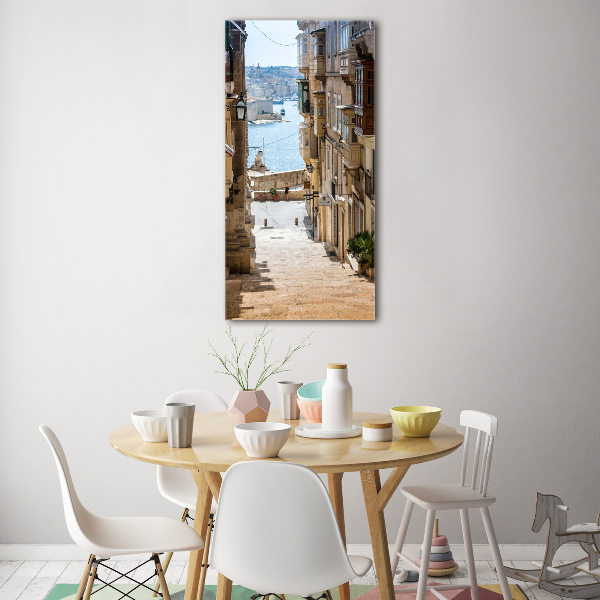 Quadro vetro acrilico verticale Le strade di Malta