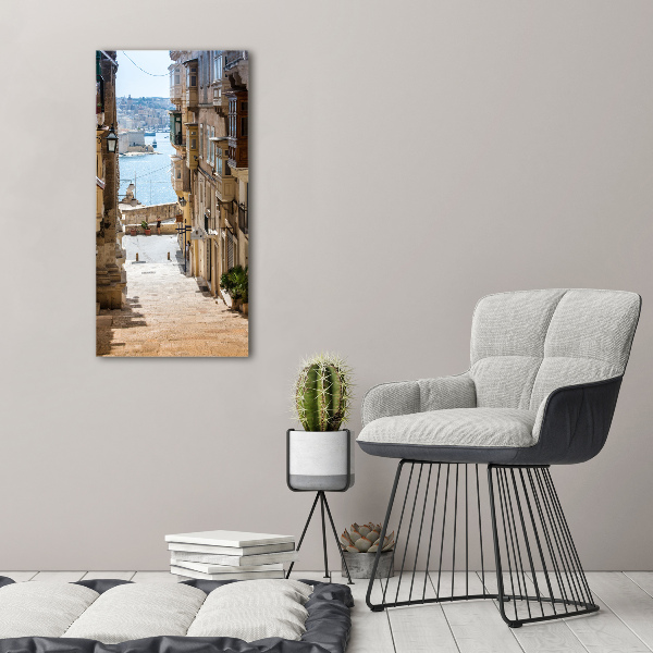 Quadro vetro acrilico verticale Le strade di Malta