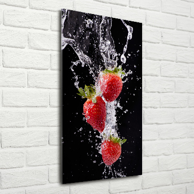 Quadro vetro acrilico verticale Fragole