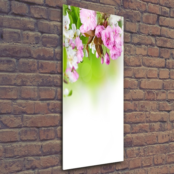 Quadro vetro acrilico verticale Fiori primaverili