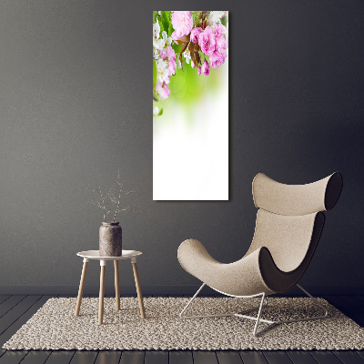 Quadro vetro acrilico verticale Fiori primaverili