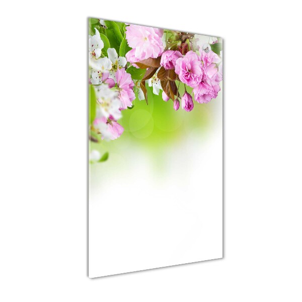 Quadro vetro acrilico verticale Fiori primaverili