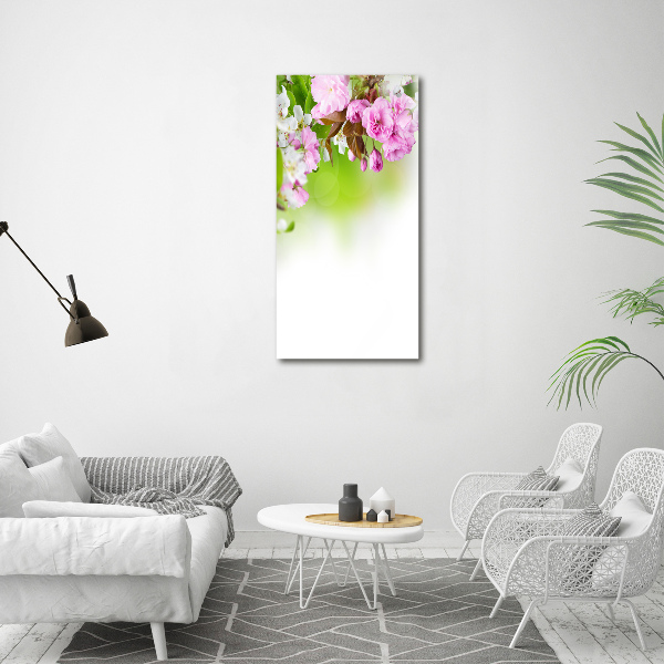 Quadro vetro acrilico verticale Fiori primaverili
