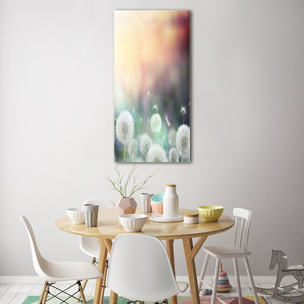 Quadro in vetro acrilico verticale Denti di leone