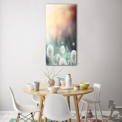 Quadro in vetro acrilico verticale Denti di leone