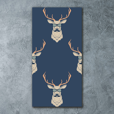 Quadro in vetro acrilico verticale Cervo hipster