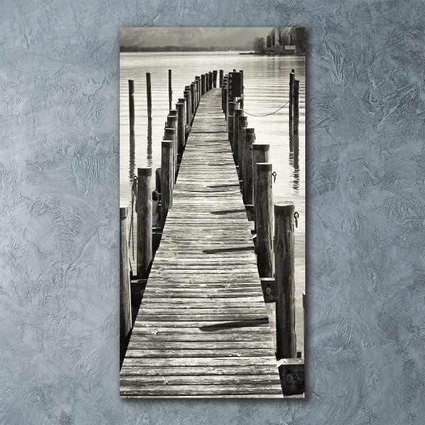 Quadro in vetro acrilico verticale Molo in legno